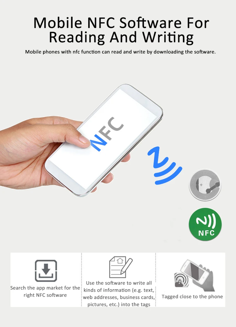 NFC 휴대폰용 습식 태그 스티커, 213 칩 RFID 접착 태그 라벨, 13.56MHz, ISO14443A, 6 색, 10 개, NFC Ntag213, 144 바이트