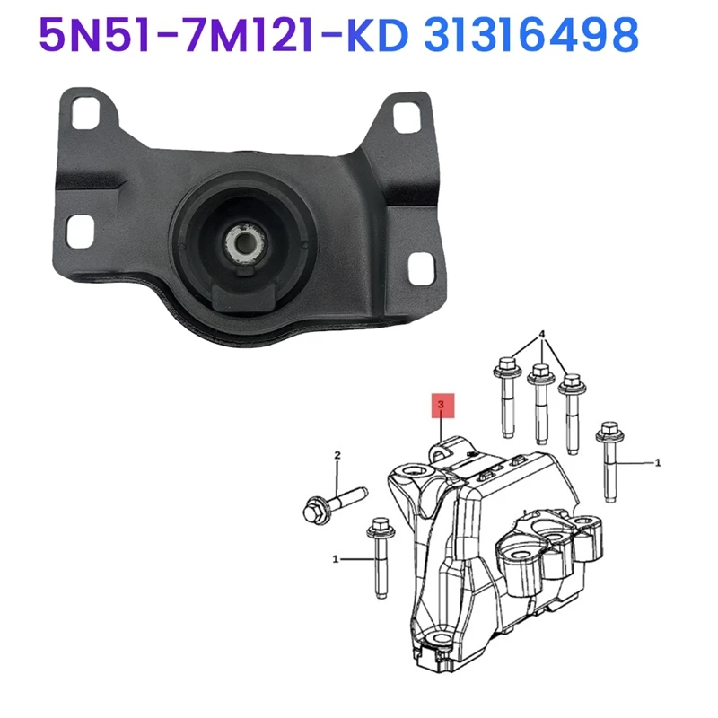 Left Side Engine Mount Bracket 5N51-7M121-KD 31316498 For Focus Kuga 2008-2019 Gearbox Transmission Mount 5N517M121KD