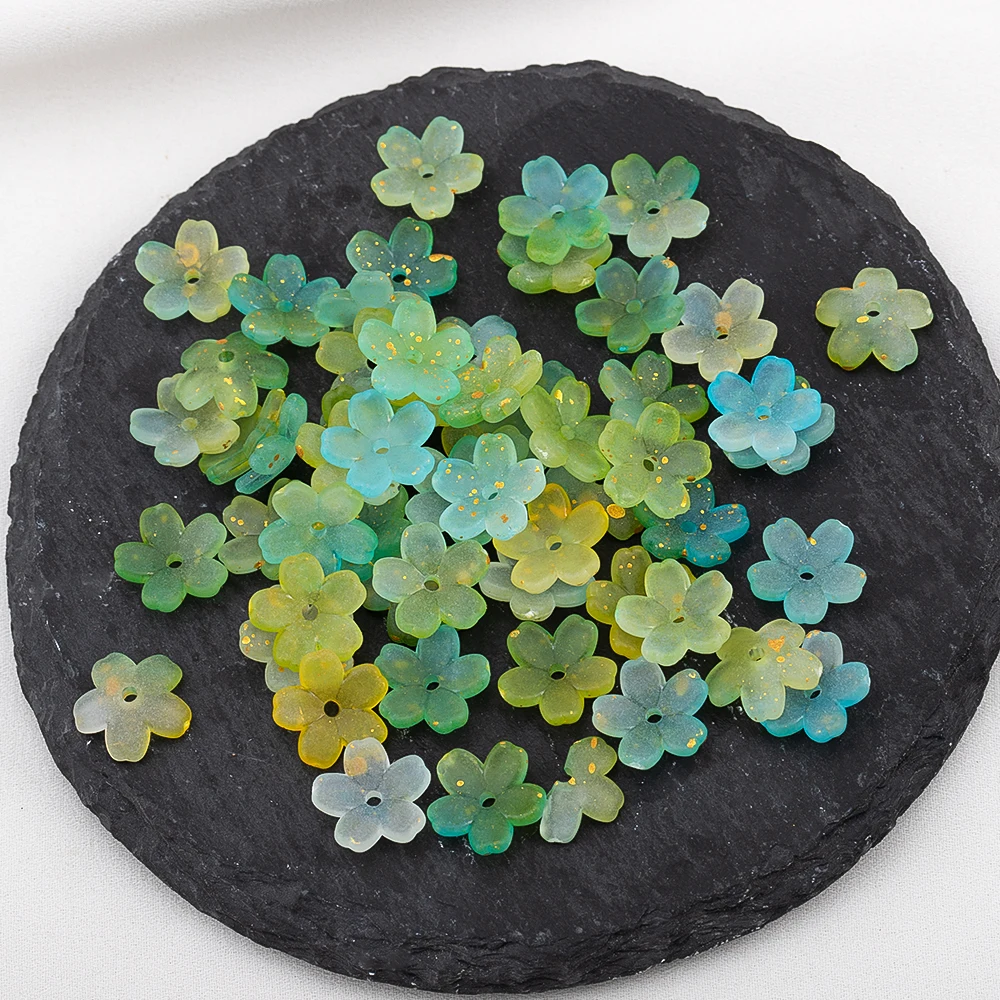5g Bunte Blumen-Acryl-Abstandshalterperlen, Blumenperlenkappen für DIY-Ohrringe, Halsketten, Schmuckherstellung, Dekoration, Kleidungsperlen – Detail 9