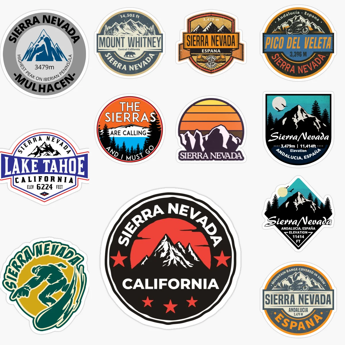 SIERRA NEVADA California Nevada, USA Car Stickers, Vinyl Waterproof Self-adhesive Decorative Stickers Decal