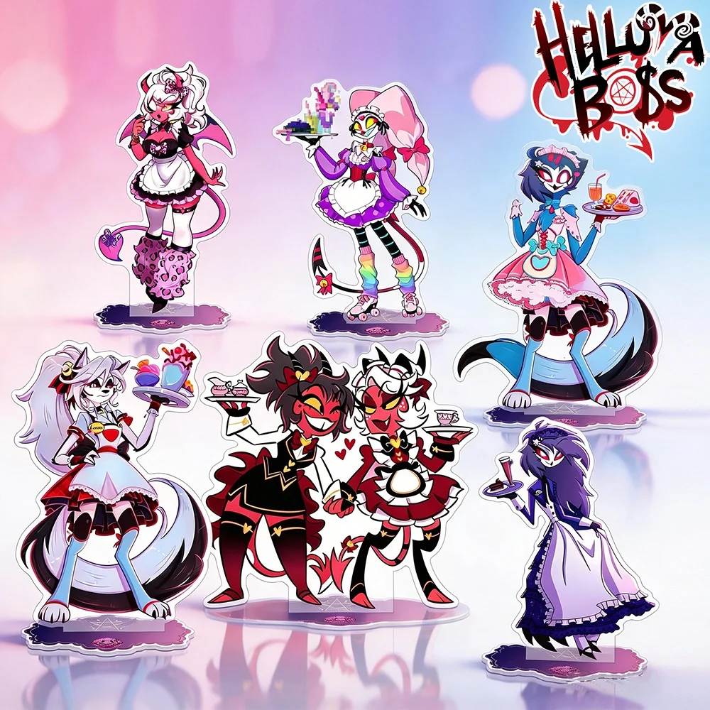 Helluva Boss 2026 Nuevo Llavero de Acrílico con Soporte, Estilo Maid, de Loona, Octavia, Verosika, Millie, Decoración de Escritorio, Merchandising de Personajes