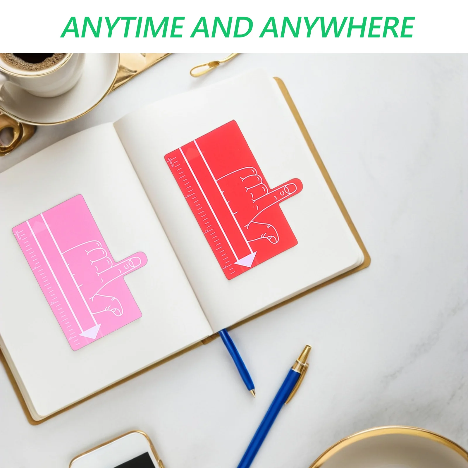 

16Pcs Finger Reading Guide Bookmarks Multicolor Writing Aid Tool Dyslexia Reading Strips Handwriting Support