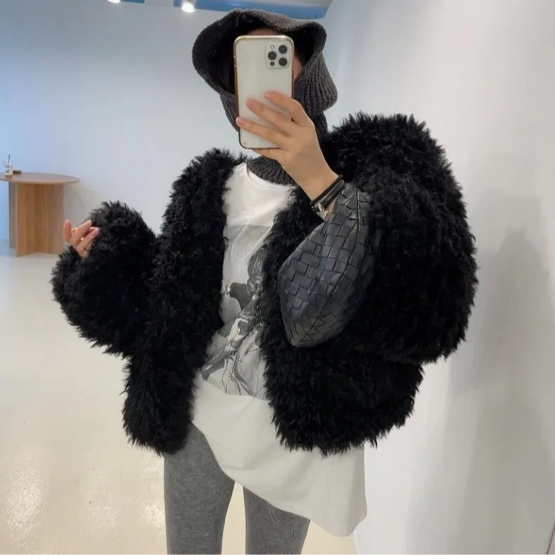 معطف شتوي نسائي من الفرو المنفوش من Jaet مصنوع من القطن الصديق للبيئة معطف شتوي كوري مناسب للشارع #3