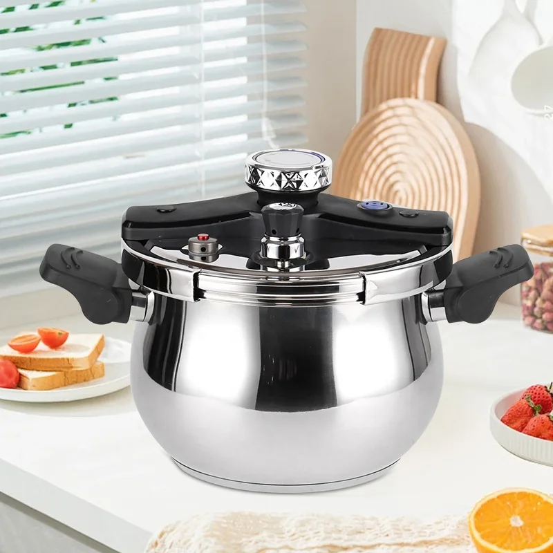 Olla a presión de acero inoxidable 304 de alta calidad, 6L, fácil bloqueo, cocotte, minuto, utensilios de cocina pulidos