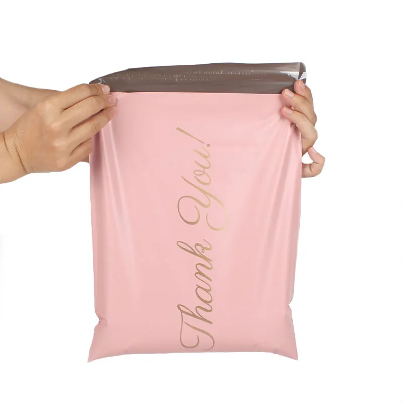 INPLUSTOP Pink Poly Express Mailing Pouch THANK YOU Clothing Opaque Courier Parcel Bag Envelope Logistics Storage Bags