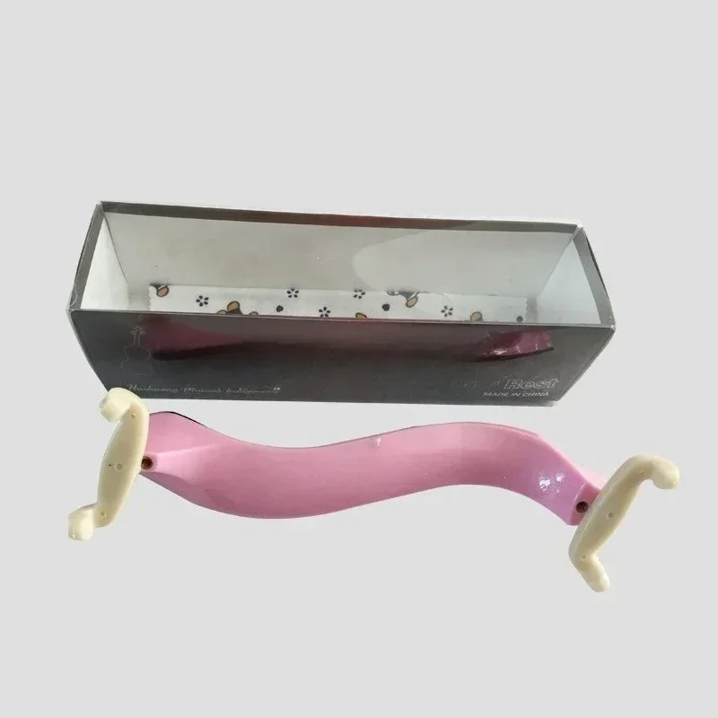 Violin, stained fiberglass, sponge shoulder rest, pink, shoulder drags 4/4