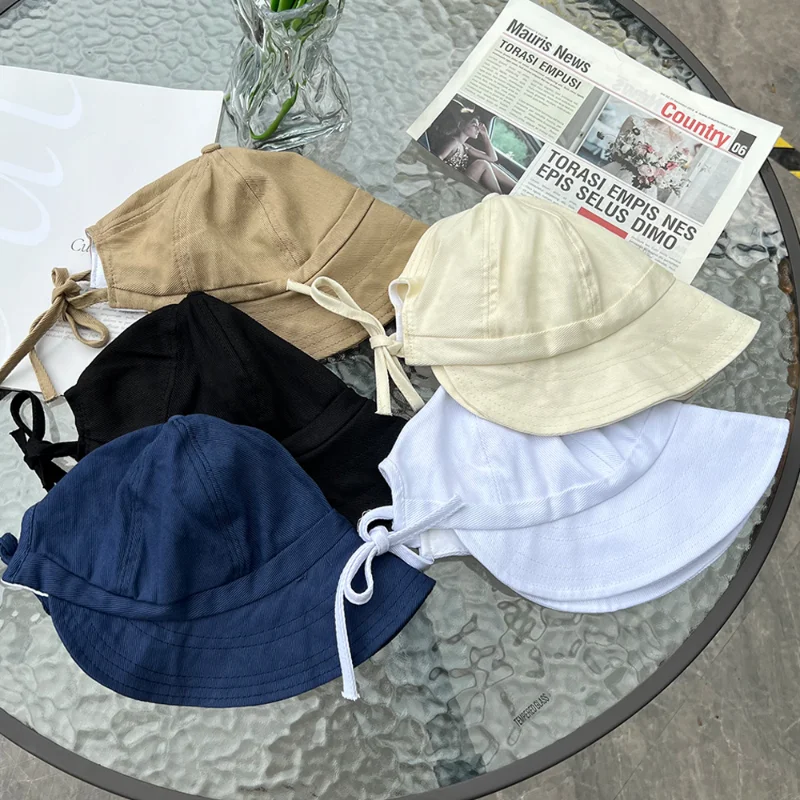 Summer Wide Brim Fisherman Hat Women Foldable Sunshade Visors Fisherman Cap Female Adjustable Outdoor Sports Bucket Panama Cap