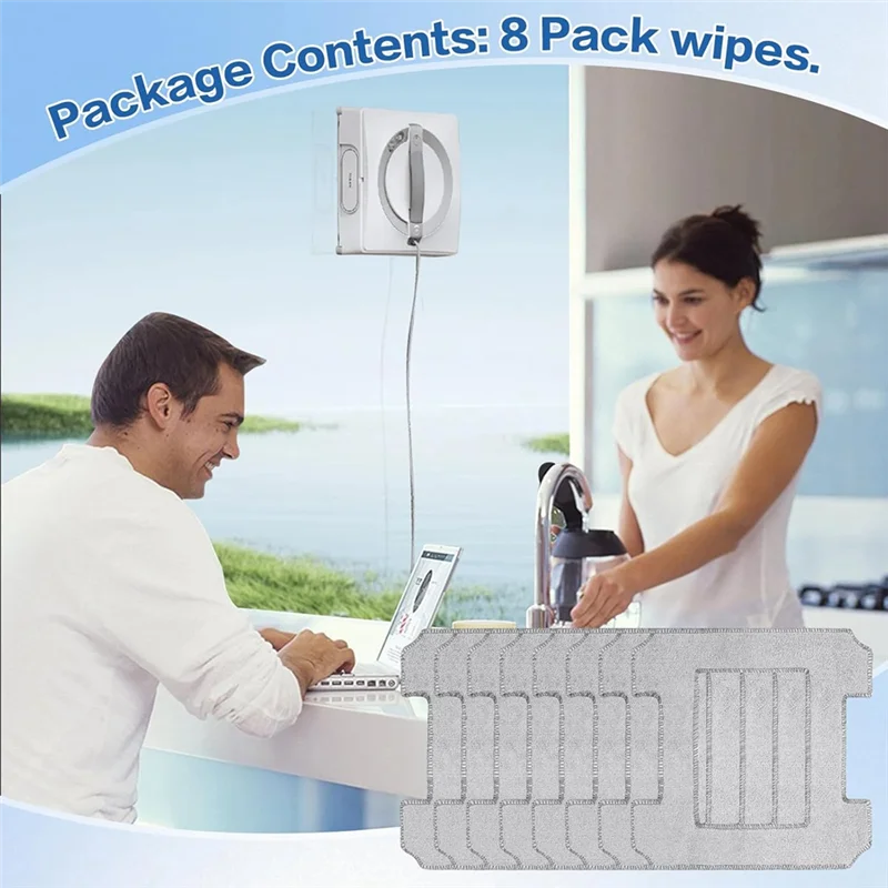 KEOL-Mop Panno Pad Perecovacs Winbot W1 / W1 Pro / W2 Pro / W2 Omni Robot per la pulizia delle finestre, Panno di ricambio lavabile