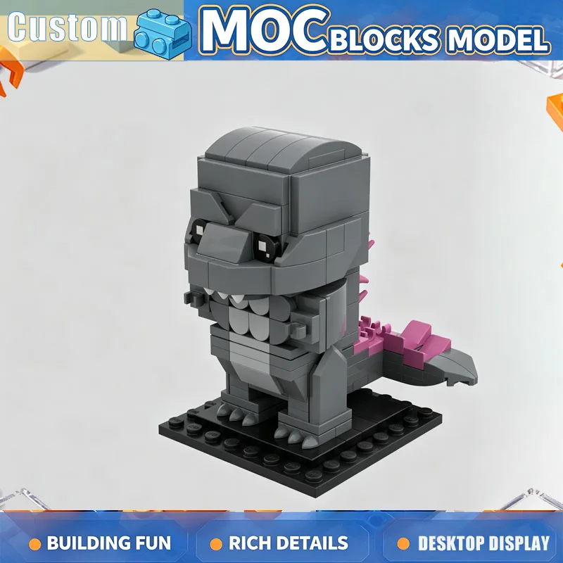 NEW 199PCS MOC Grey Monster Kaiju Dragon Figure Building Blocks Model Custom DIY Assembly Educational Creative Toy Gift for Boys