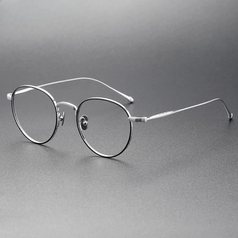 

KUXA Сверхлегкие мужские круглые оптические очки в полной оправе, титановая оправа для очков, женские модные очки по рецепту M3085