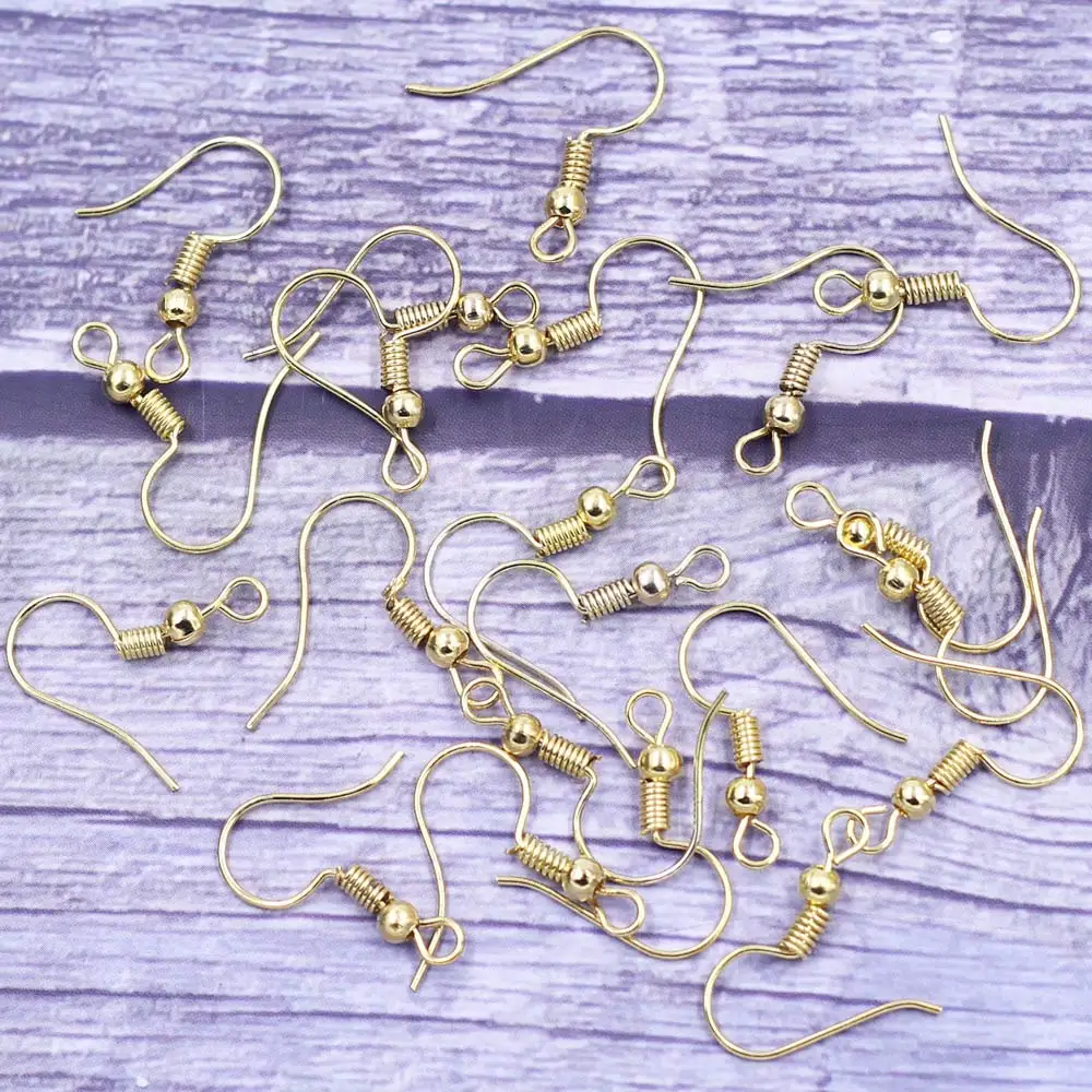 4500 Pcs Wholesale Gold Plated Earring Wire Hooks Jewelry Charms Component Findings 21x18mm