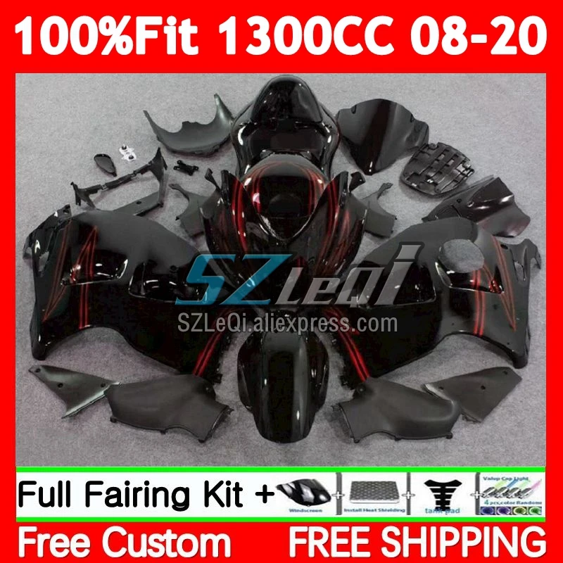 Hayabusa For SUZUKI GSXR 1300 CC Black red 89No.274 GSXR1300 2008 2009 2010 2011 2012 2013 14 2015 2016 2017 2018 2019 Fairing