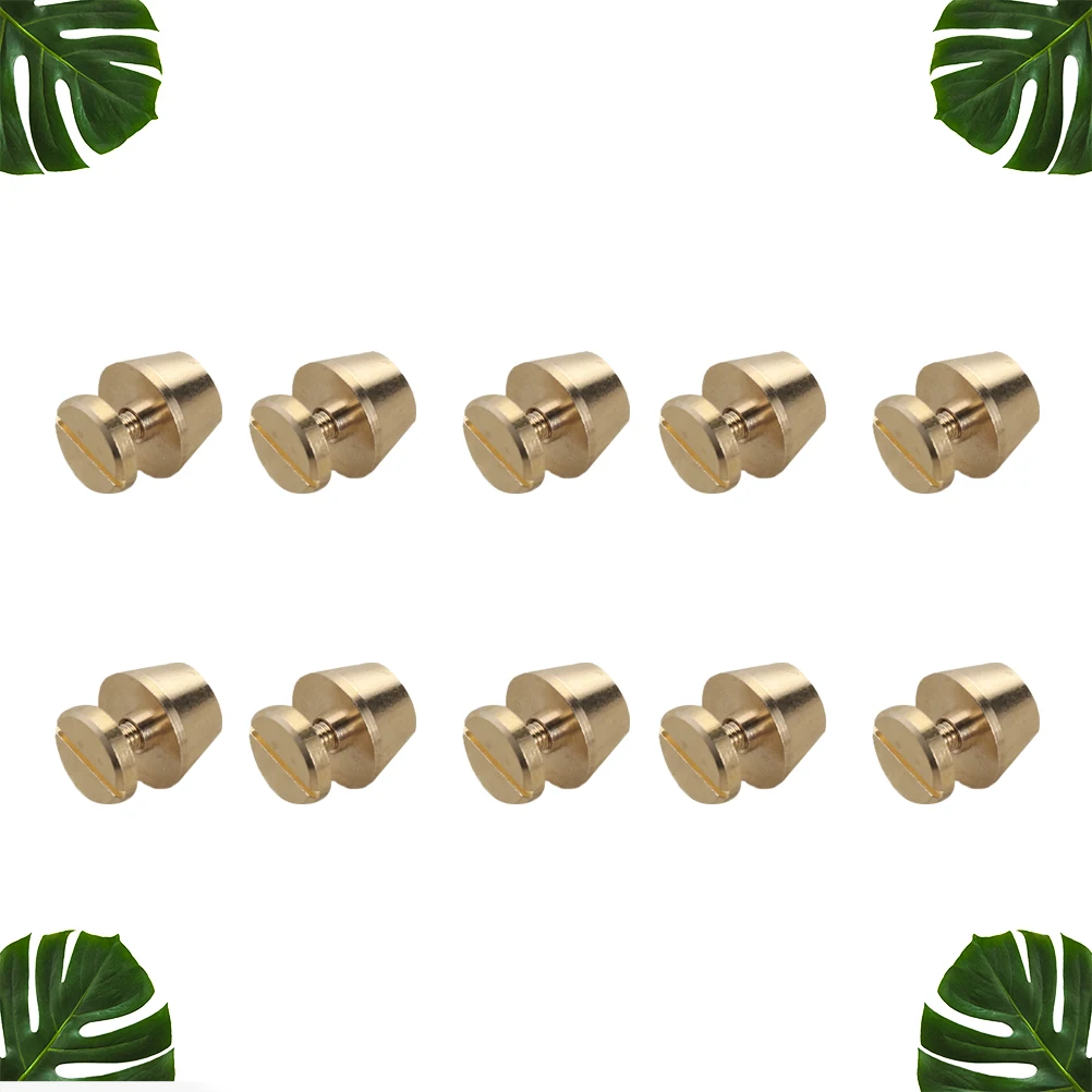 

10pcs Golden Copper Screw Base Tower Buckle for Bags Belts Accessories Hardware Crafts Purse Feet Bottom Nails