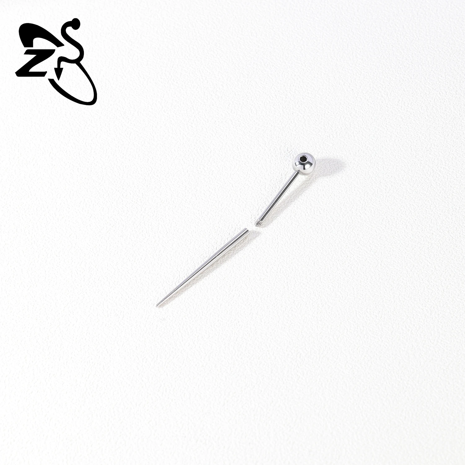 ZS 1 STÜCK Gerades, gebogenes Edelstahl-Kegelwerkzeug, gewindeloses Einsetzen, Schraub-Assistent-Set für Ohr-/Nasen-/Navel-Piercing-Werkzeuge – Detail 11