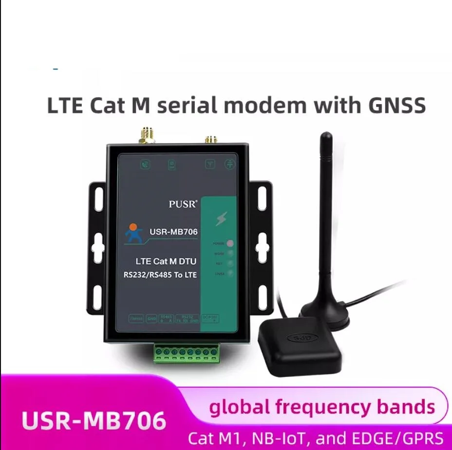 Modem cellulare industriale seriale Rs232/Rs485 a frequenza globale Modem LTE Cat M con GNSS e Slot per SIM Card