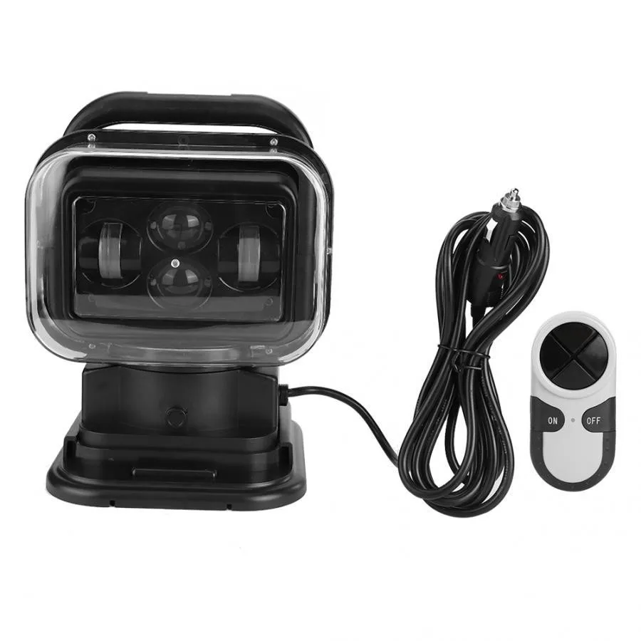 High Power 60W Led Marine Search Light Remote Control 360 Degree Rotation LED Work Light for Boat Truck SUV Car