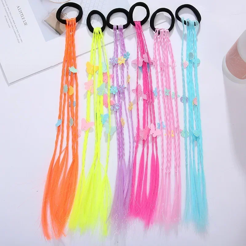 

New Kids Colorful Braided Hair Rope Children Wig Colorful Headwear Girls Kids Hair Accessories Hot