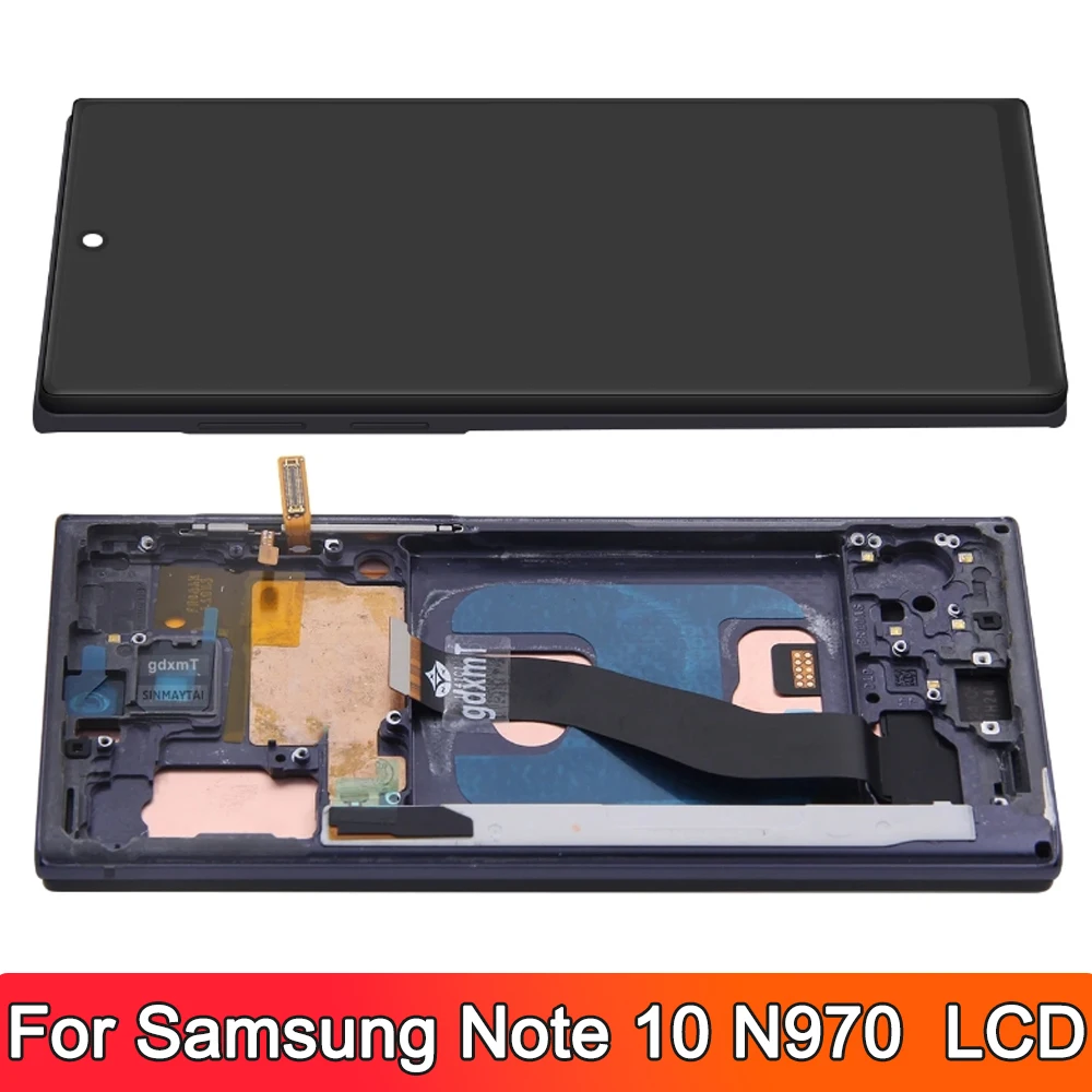 100% Test Display For Samsung  Note 10 With Frame LCD Screen 6.3" Note10 SM-N970F N970A N970F/DS N970N LCD TFT Screen Parts