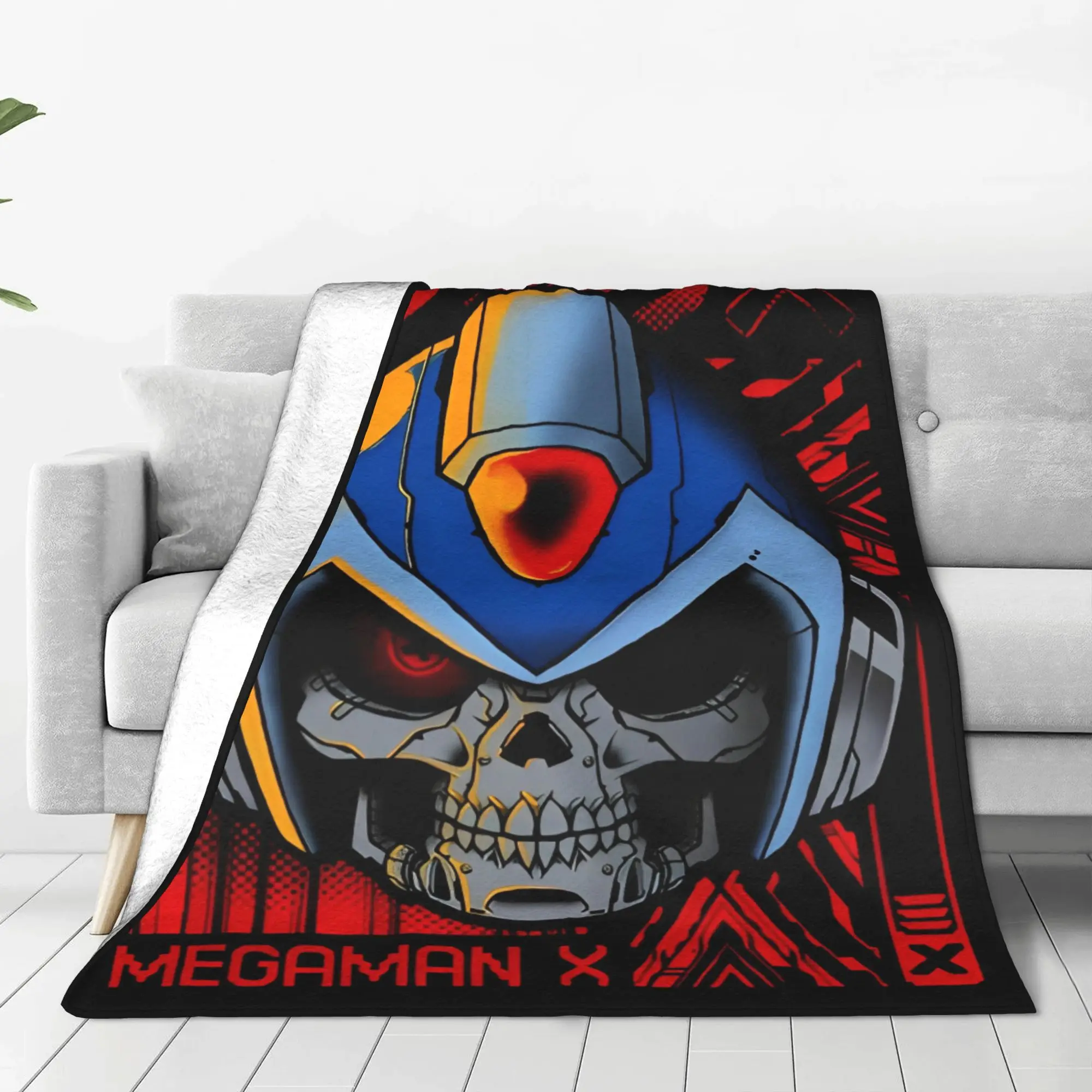 Megaman X   Terminator Knitted Blanket Flannel Games Ultra-Soft Throw Blanket for Home Couch Bedspread