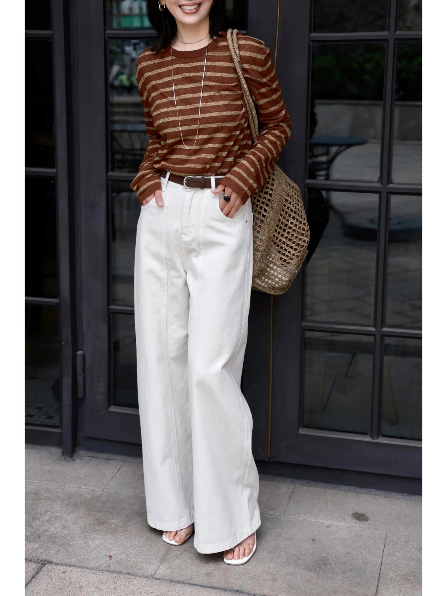 FANNIU Basic Straight Leg Cotton Denim Jeans Pure Color Spring Summer Commute Friendly Comfortable Breathable Women's Jeans