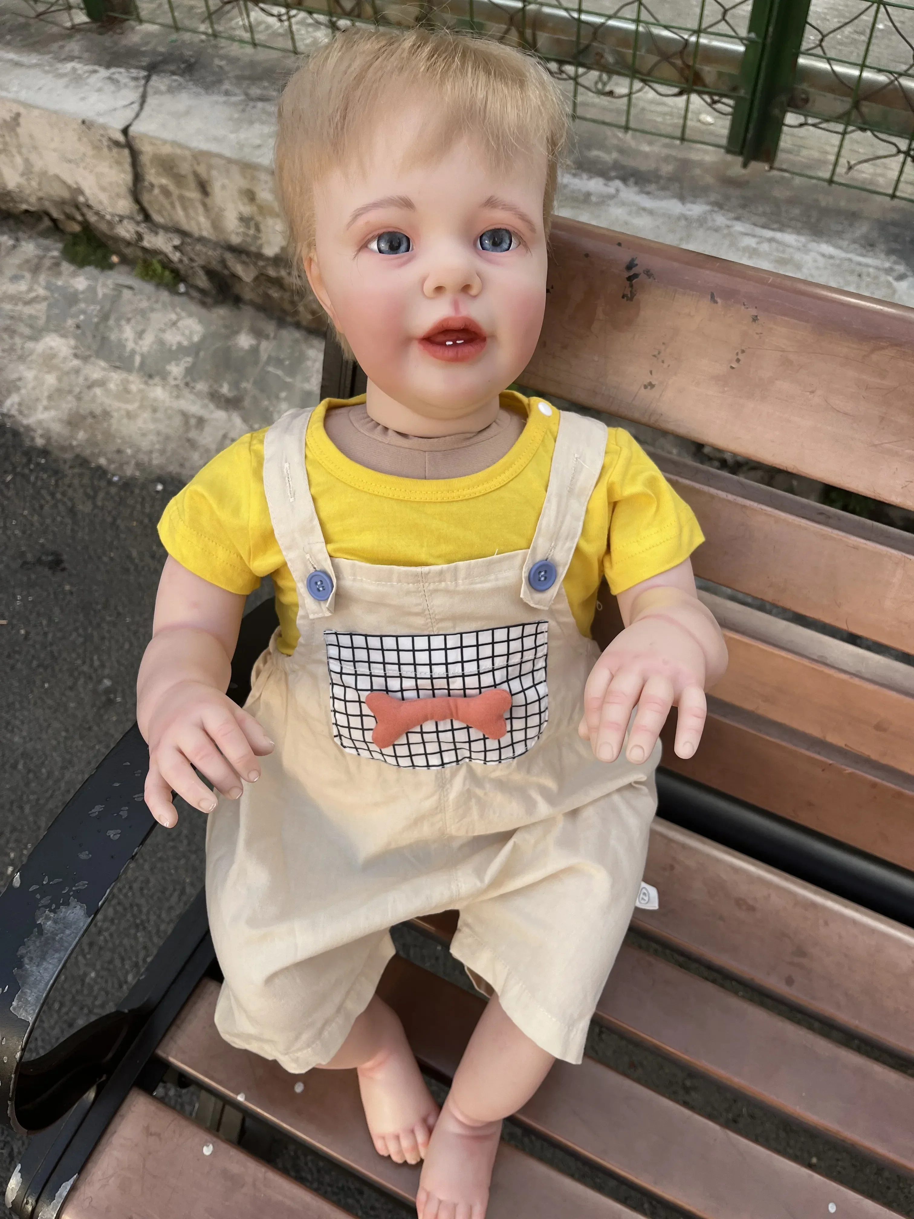 

St.Store Exclusive Limited Supply 28inch Reborn Baby Katie Marie Boy Version Hand-rooted Hair Already Finished Doll With Dress