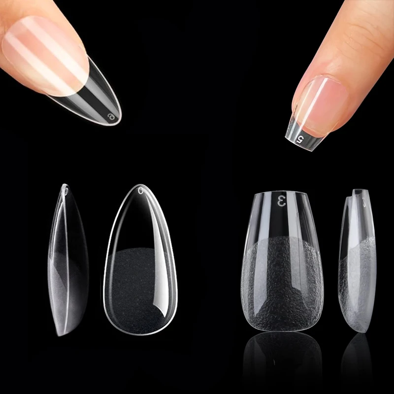 Press on False Nails Fake Nails Coffin Semi Frosted Full Cover Mid Length Nail Tips Art Accessories Tool for 240Pcs Each Bag image 5