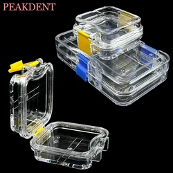 5PC Plastic Transparent Dental Box Denture Storage Box with Film Membrane for Crown and Bridges Storage Case Container Dustproof