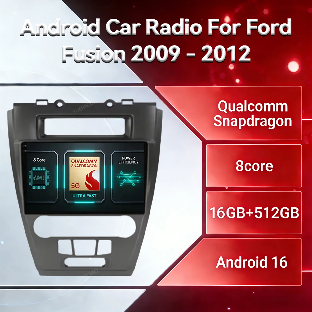 Android 16 Car Radio For Ford Fusion Mondeo Mustang Radio Stereo Multimedia Video Player GPS Navigation 2009 - 2013 BT 4G LTE