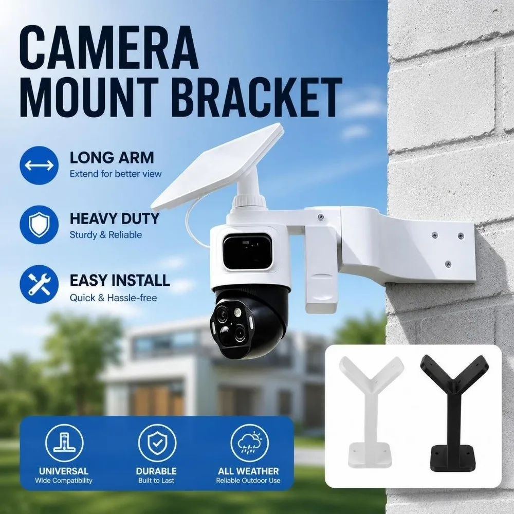 Outdoor Corner Camera Mount Bracket Heavy Duty Long Arm Security Camera Wall Support Durable Universal
