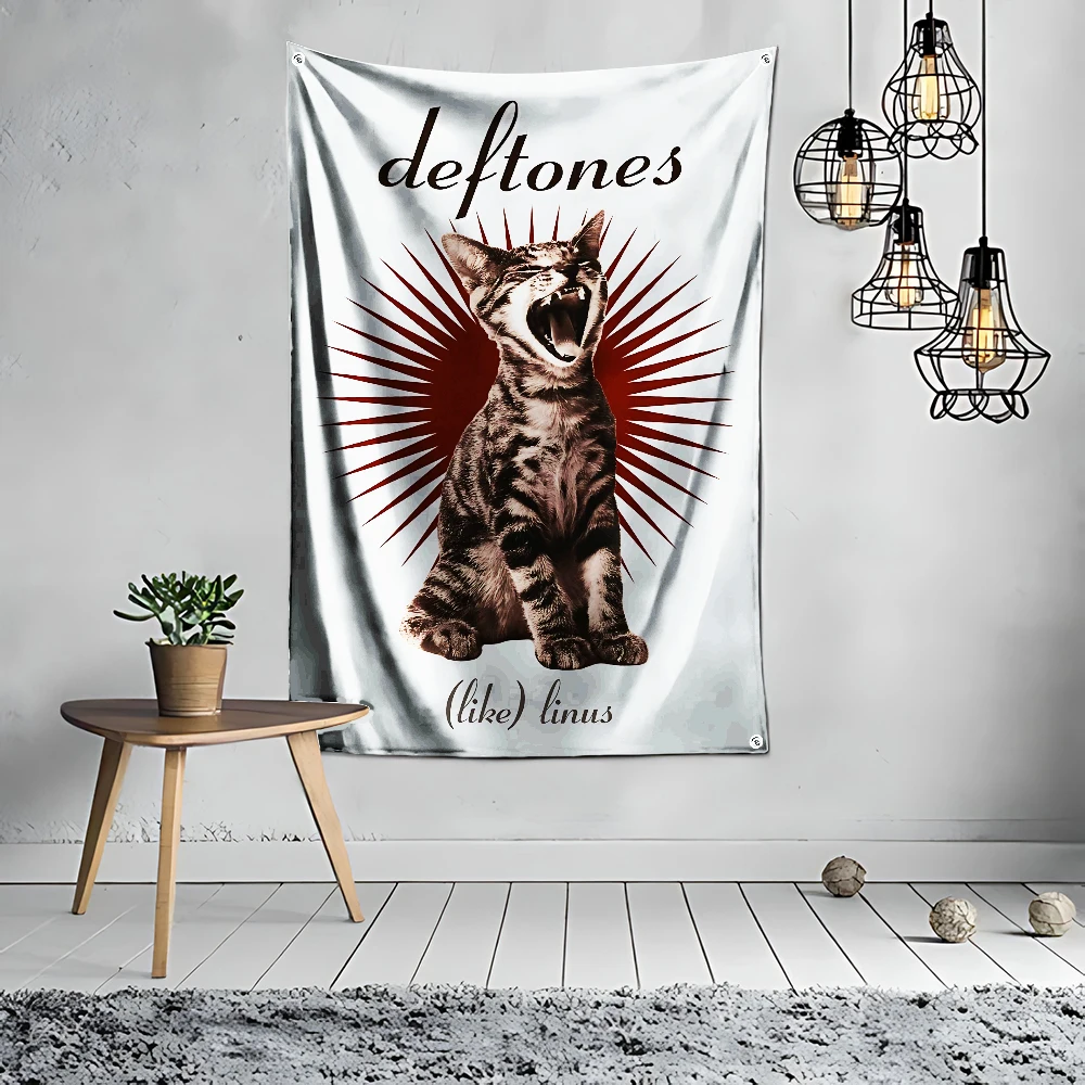 3x5 Ft Metal Band D-DeftonesS Flag Polyester Digital Printing Banner for Garage Wall Art Out Door Decoration With Brass Grommets