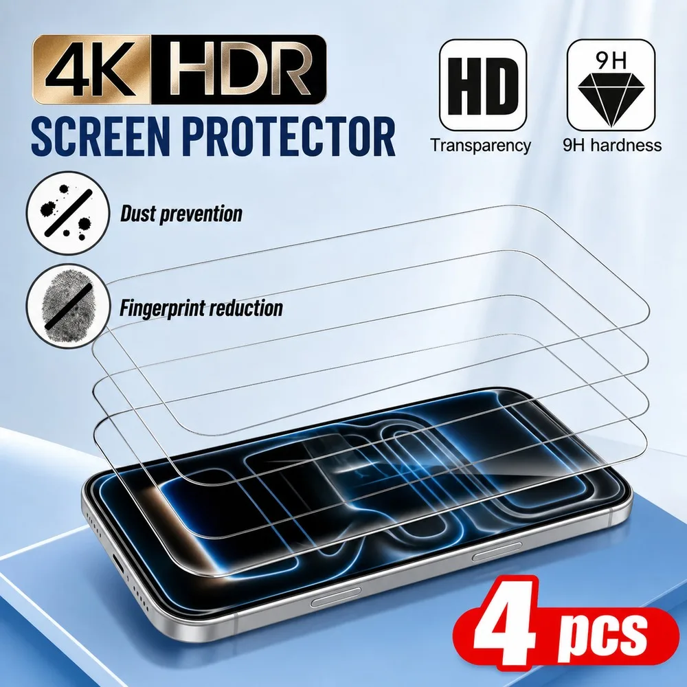 4PCS gehärtetes Glas für iPhone 14 14 Plus Displayschutzfolie für iPhone 14 Pro 14 Pro Max Anti-Scratch Anti-Shatter HD