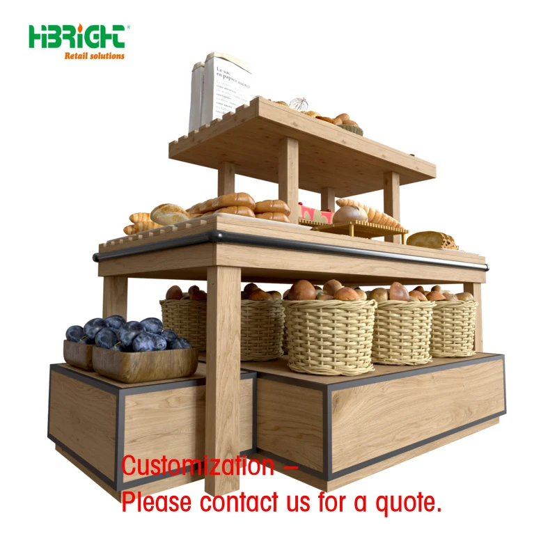 custom.Multi-Purpose Grocery Display Stand Fruits Vegetables Baked Goods Commercial