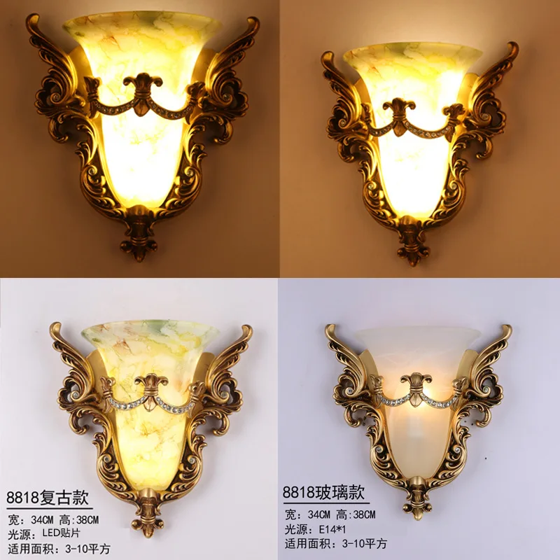 النمط الأوروبي مصابيح الحائط أجنحة من الملائكة الإبداعية الزجاج عاكس الضوء وحدة إضاءة LED جداريّة الشمعدان صالون غرفة نوم الممر الرجعية تزين الإنارة