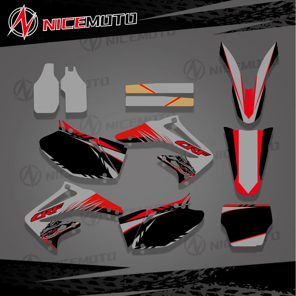 Kits de pegatinas de gráficos y fondos NICEMOTO para Honda CRF450R CRF450 2002 2003 2004 CRF 450 450R CRF 450 R