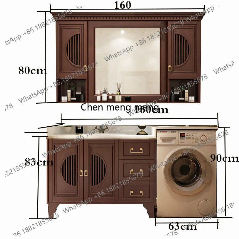 Storage cabinets, bathroom cabinets, balcony integrated combination cabinets, solid wood floor-standing hand washbasins