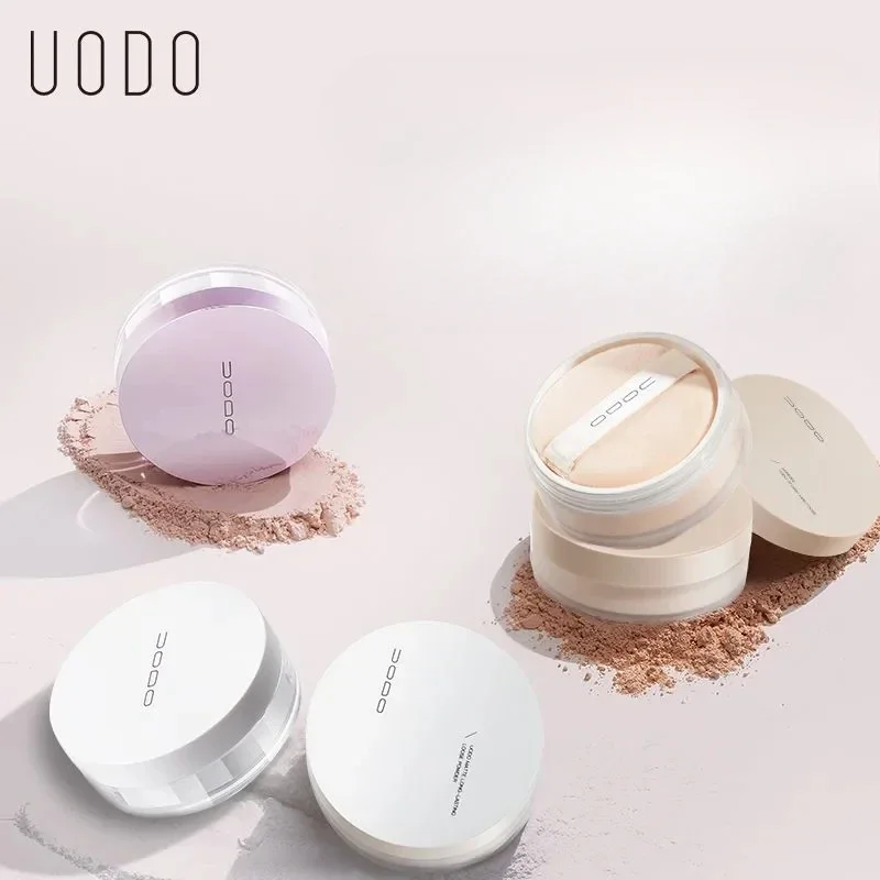 

Uodo Loose Powder Dry Skin Oil Control Long-lasting Foundation Glitter White Purple Makeup Powder