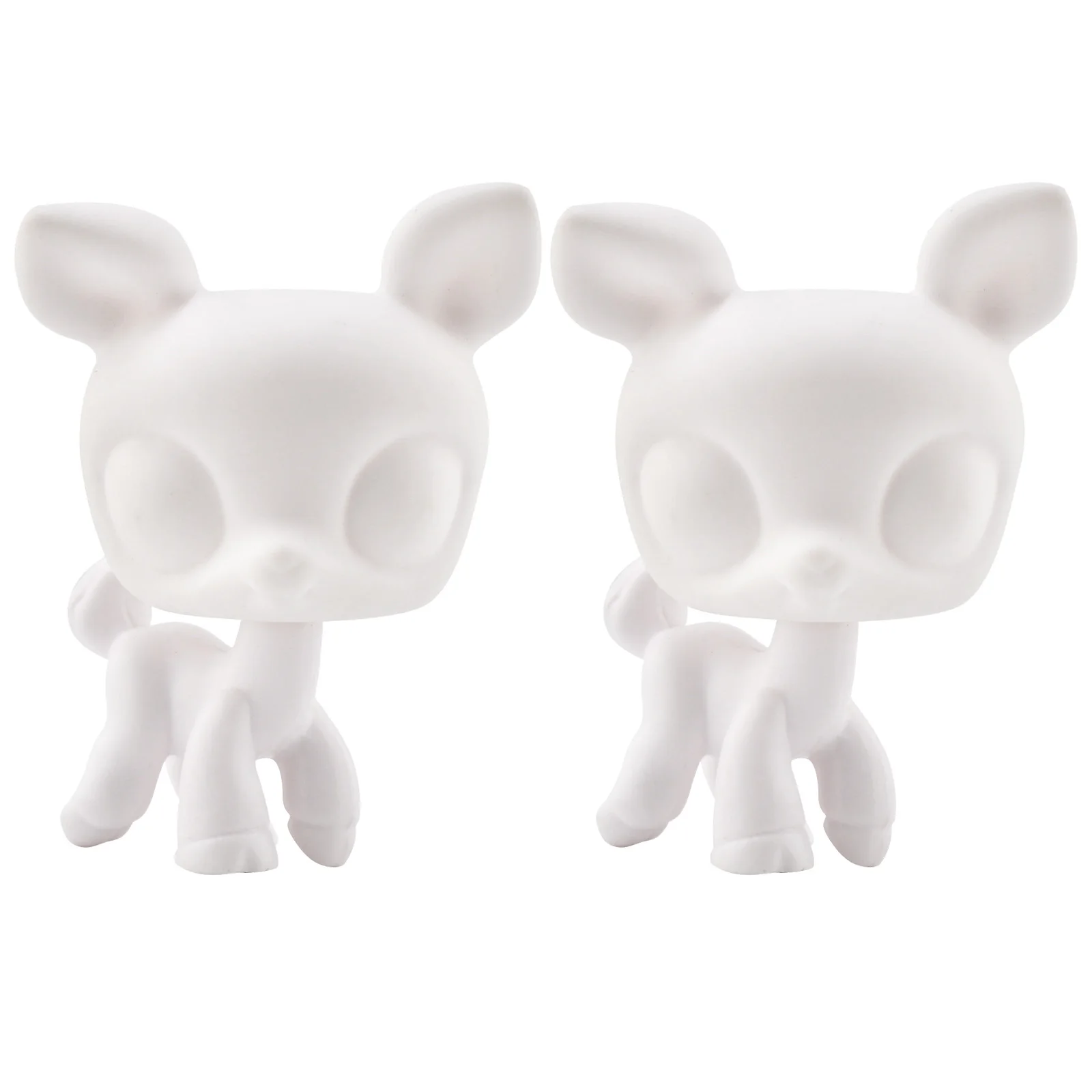 2 Pcs Minilpsshop White Base Pet Toy Shorthair Cat Wolfcat Collie Great Dane Dachshund Husky Deer Figure Kids Gift for LPS image 3