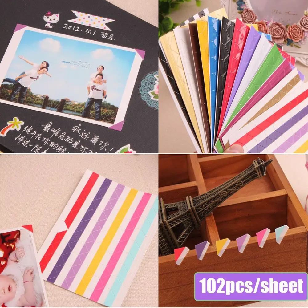 10 Sheets Photo Corner Protectors Picture Frame Stickers Scrapbook Paper Photo Albums Frame Picture Decoration PVC Stickers