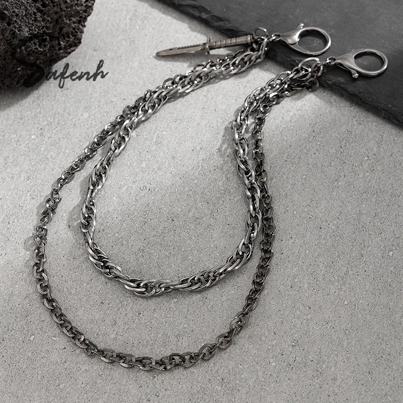 

Хип-хоп гот креативный кулон брелок поясной ремень для мужчин женщин винтажный кошелек брюки хипстерские джинсы цепочка ювелирные изделия