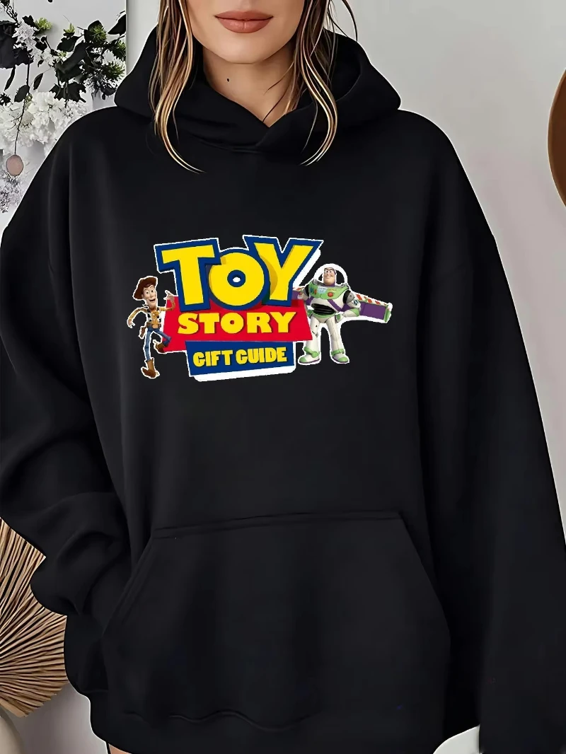

MINISO Disney Toy Story Woody Women Hoodie Autumn Winter Casual Unisex Pullover Sweatshirt Clothing Hoody Streetwear Oversized