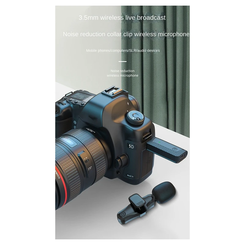 K35pro Wireless Microphone Lavalier Microphone For Camera Cell Phone Recording Video Speaker Headset Easy Install