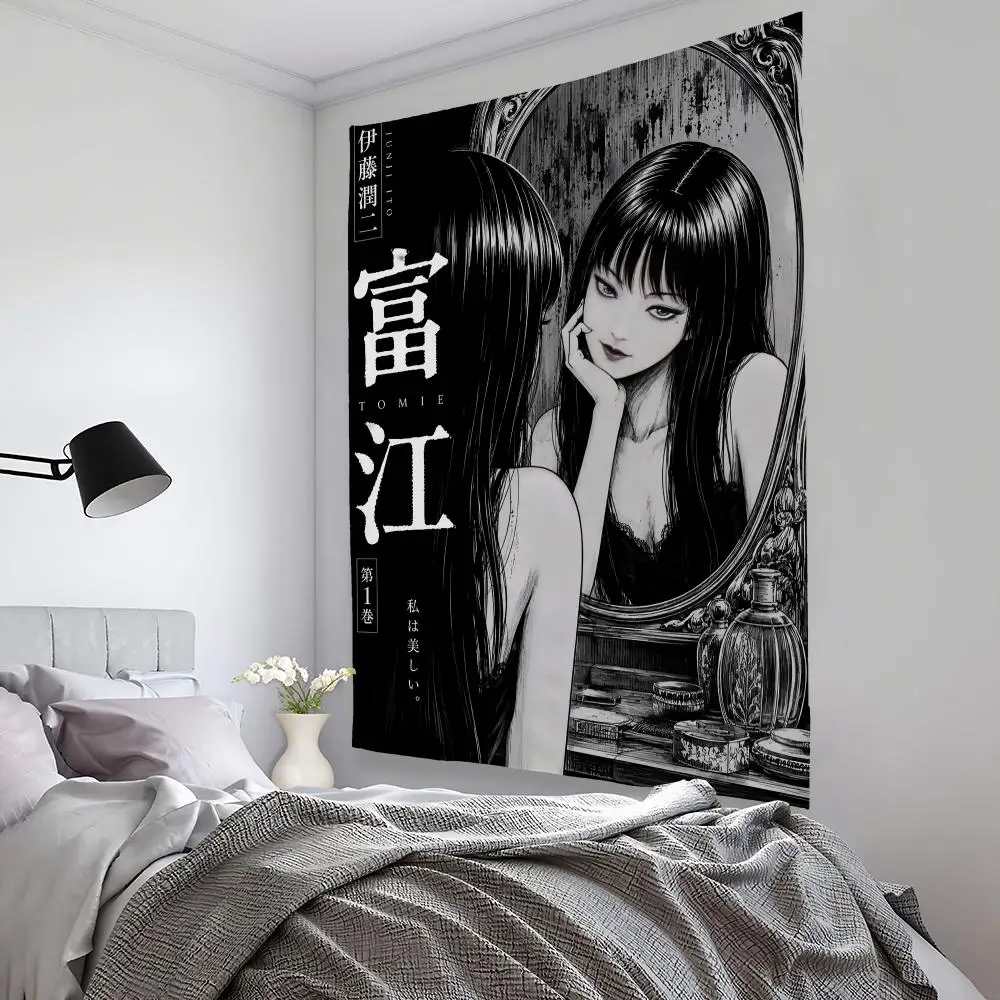 T-Tomie J-junji Ito Tapestry Microfiber Background Art Decor For Bedroom Living Room Bar Garden Outdoor Festival Wall Deco
