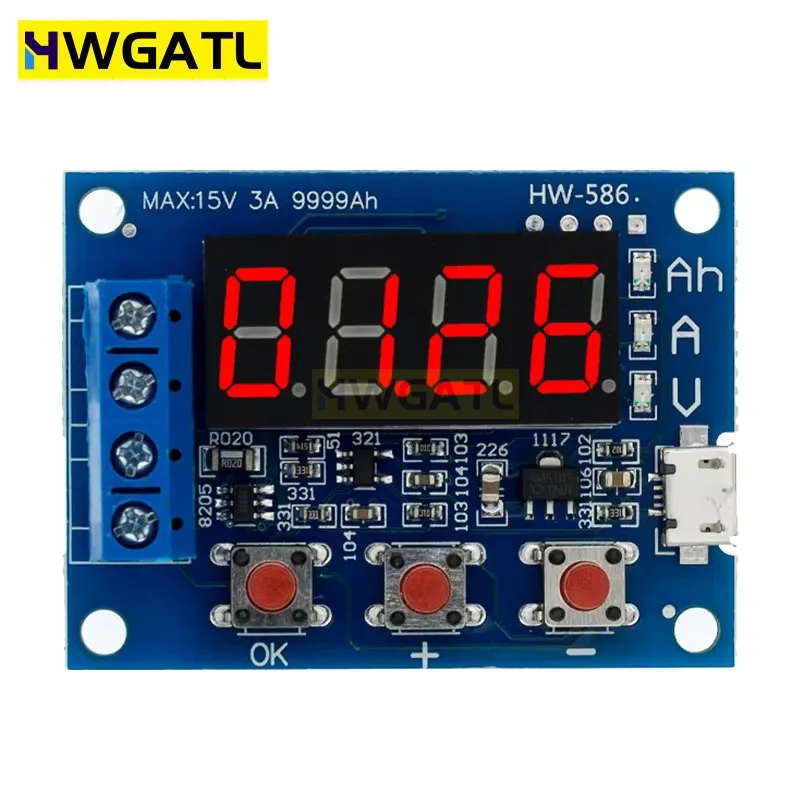 ZB2L3 Battery Tester LED Digital Display 18650 Lithium Battery Power Supply Test Resistance Lead-acid Capacity Discharge Meter