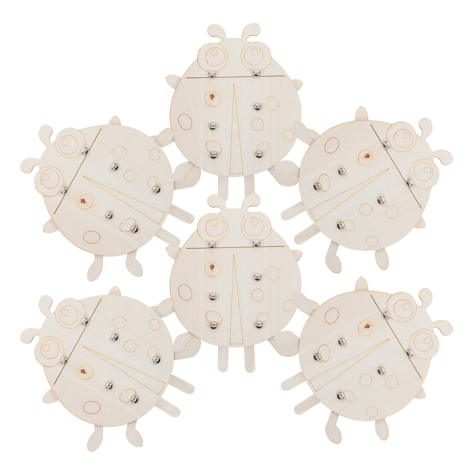 

6Pcs Ladybug Shape Unfinished Wood Cutouts DIY Painting Kit for Kids Nursery Door Birthday Wedding Classroom Decorations