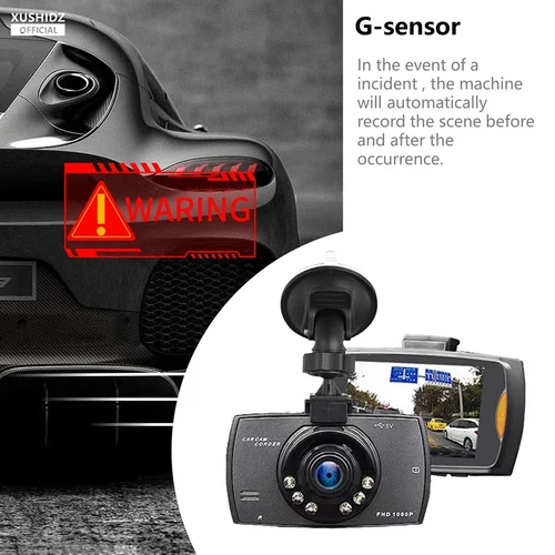 Imagen 2 del producto XUSHIDZ 1080P cámara de salpicadero cámara de coche visión nocturna grabadora de vídeo de vehículo Dashcam DVR grabación en bucle Q02 alta rentable