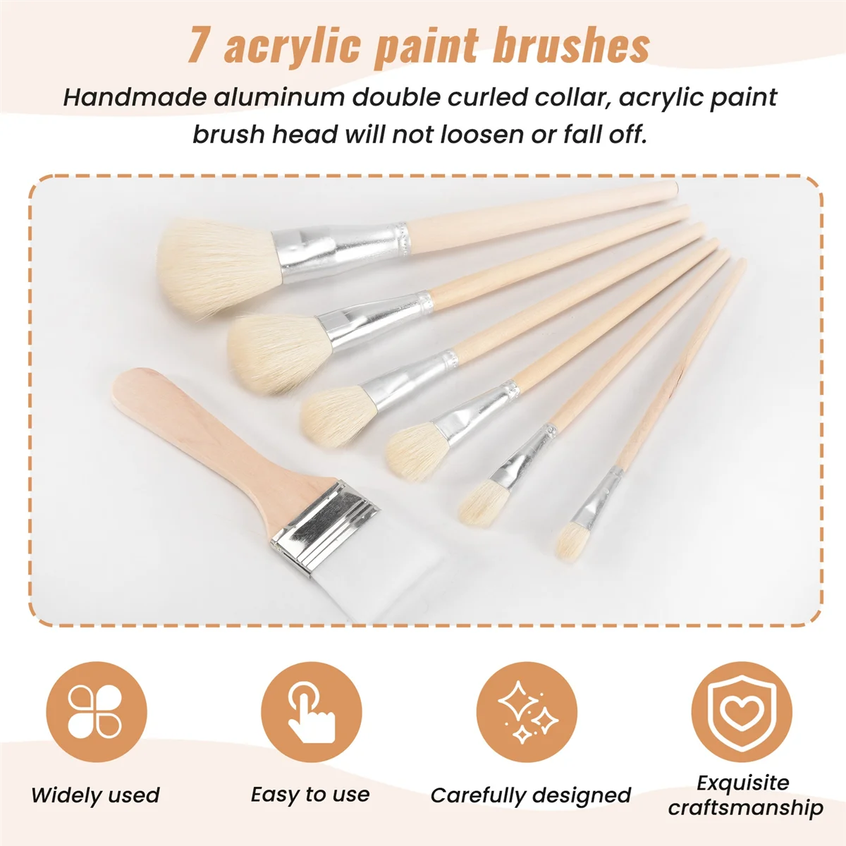 

New Mop Brush for Acrylic Painting, Versatile Blending Brush Paint Brushes for Acrylic Painting Goat Hair Paint Brush Set