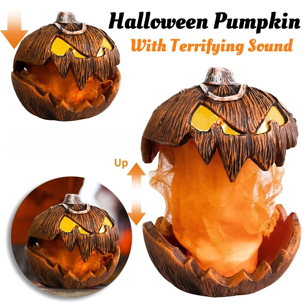 Halloween Decor Noise Activated Pumpkin Animated Talking Pumpkin Decor Lifting Pumpkin Creates a Spooky Atmospheres