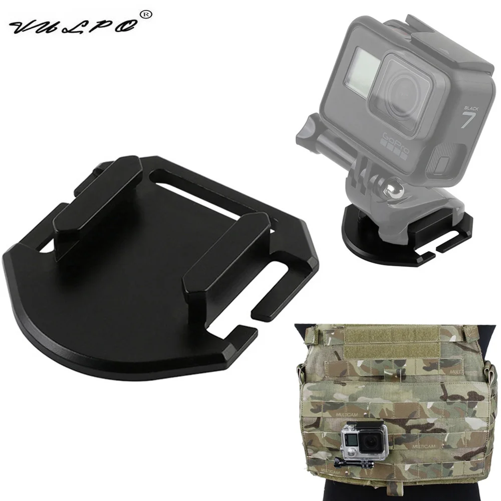 VULPO Aluminum Molle Tactical Vest Connection Base Mount For Gopro11 10 9 8 7 6 5 SJ4000 SJ7000 SJ8 Xiaomi YI DJI Action Camera