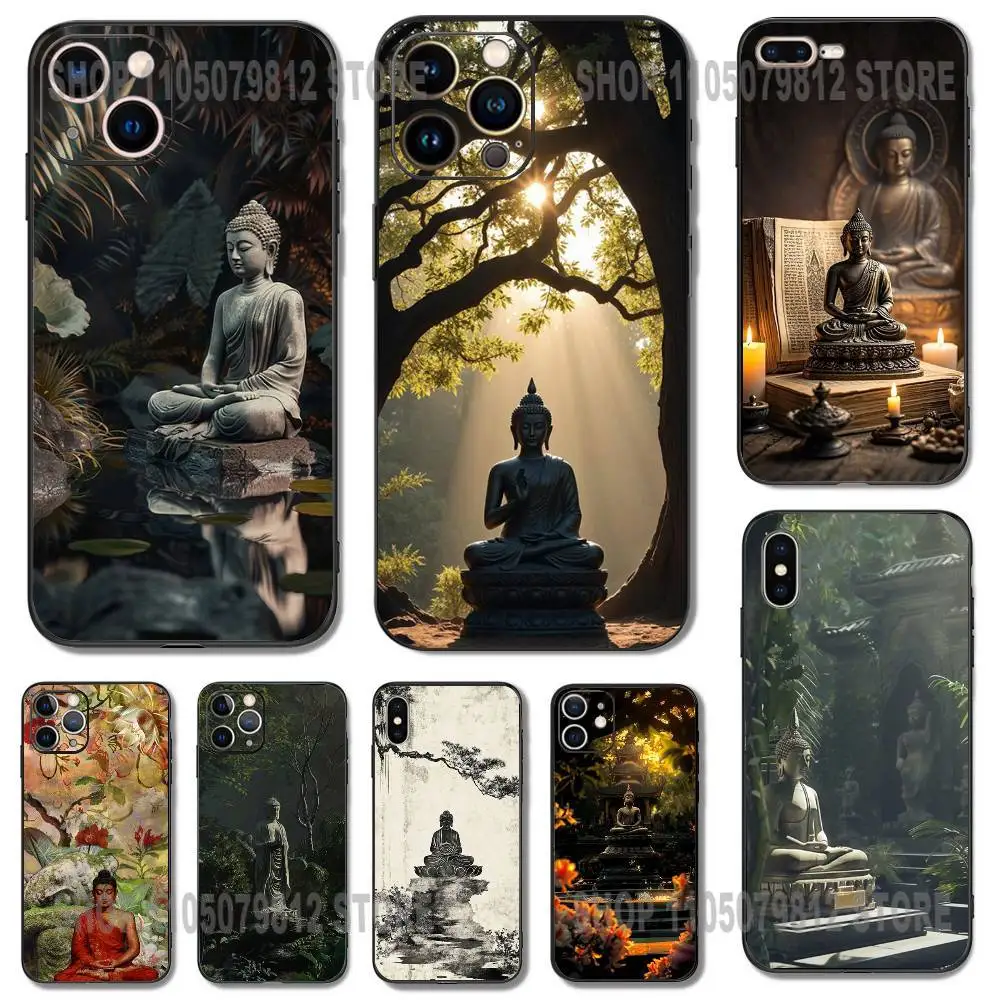 

Shakyamuni Buddha Phone Case For iPhone 17 16,15,14,13,12,11,Pro,XS,Max,XR,Plus,Mini Soft Silicone Black Shockproof