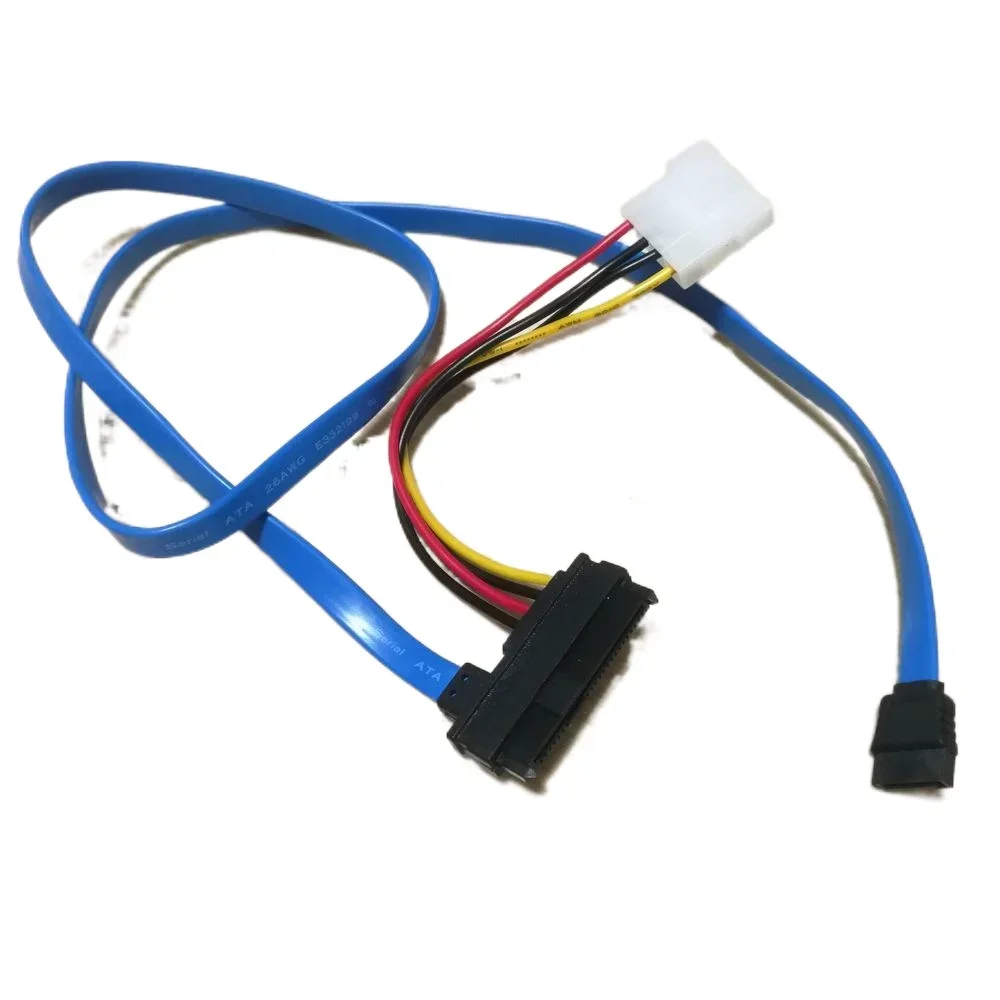 

SFF-8482 SAS 29P 29pin to SATA with IDE 4pin Power supply cord Server Hard disk data cable 70CM